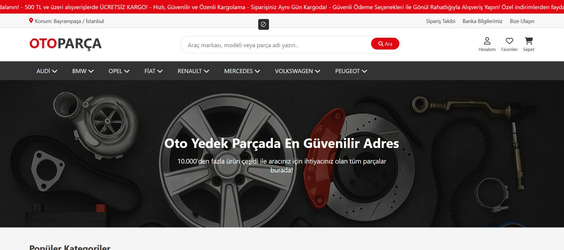 Oto Parça E-Ticaret Teması